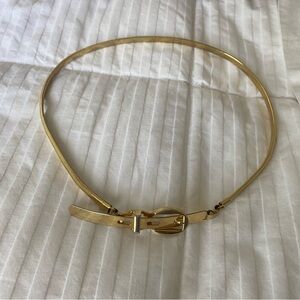 Vintage Stretchy Snake Chain Belt Gold Tone Metal Buckle Option One Size